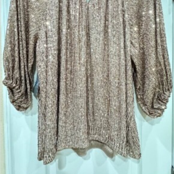 Vince Camuto Sequin Keyhole Neck Blouse. 2X - Picture 4 of 5